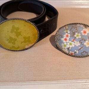 Ivan Interchangeable Floral Buckles; Price is for both.
